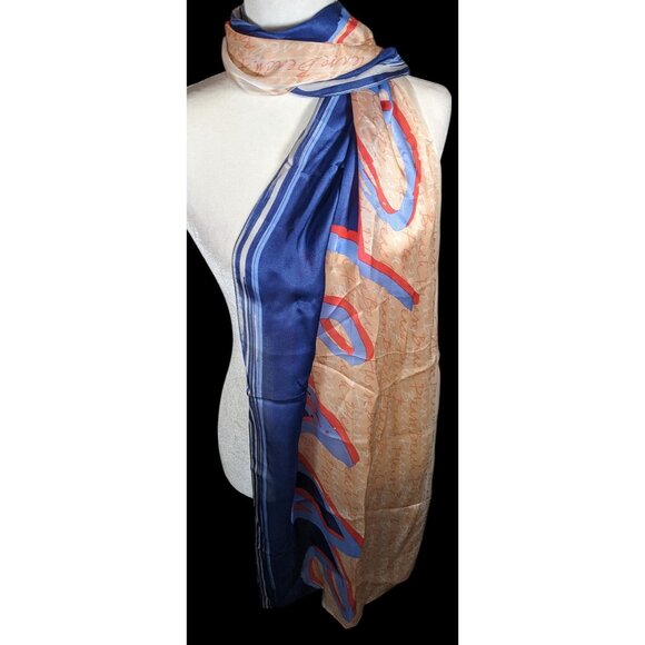 Vintage 90s Beach Please Max Studios Silk Scarf - Picture 5 of 10